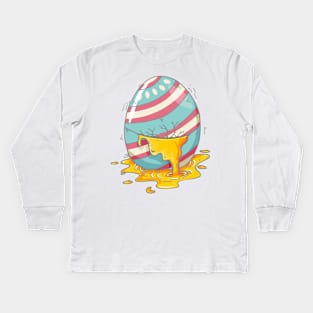 Happy Easter. Cracked easter egg Kids Long Sleeve T-Shirt